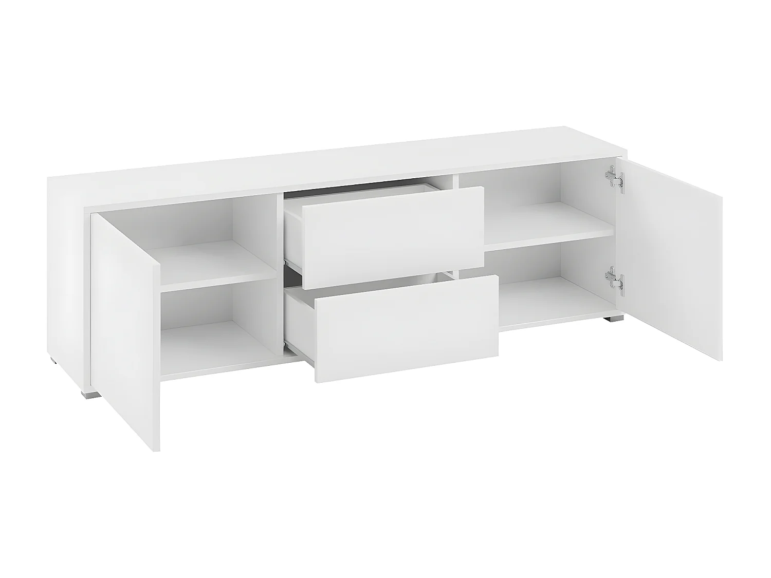 Mueble TV Comfivo A107, Blanco, Número de puertas: 2.00, Número de cajones: 2.00, 141cm