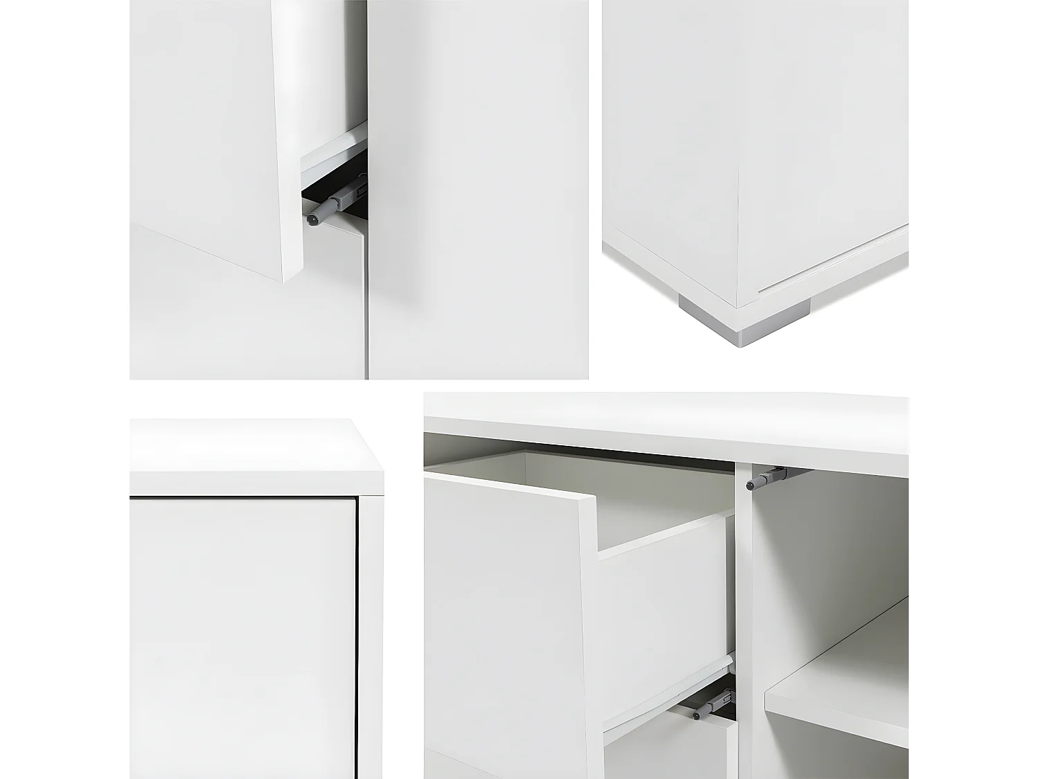 Mueble TV Comfivo A107, Blanco, Número de puertas: 2.00, Número de cajones: 2.00, 141cm