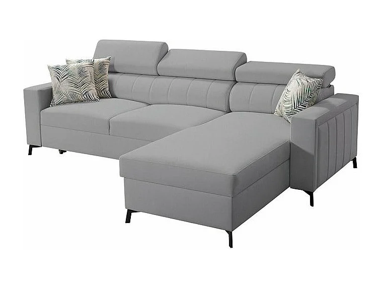 Divano angolare Sarasota 150, Grigio, Con, 267x183x83cm