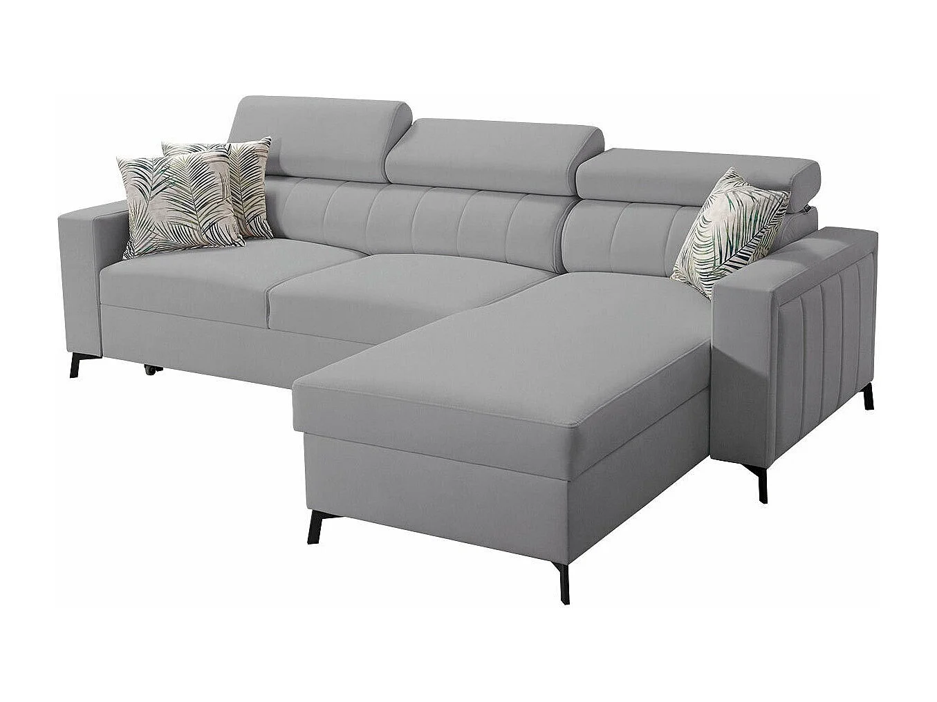 Divano angolare Sarasota 150, Grigio, Con, 267x183x83cm