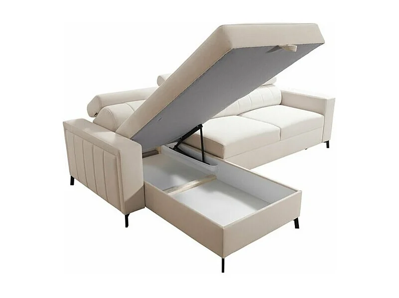 Divano angolare Sarasota 150, Grigio, Con, 267x183x83cm