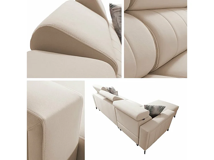 Divano angolare Sarasota 150, Grigio, Con, 267x183x83cm