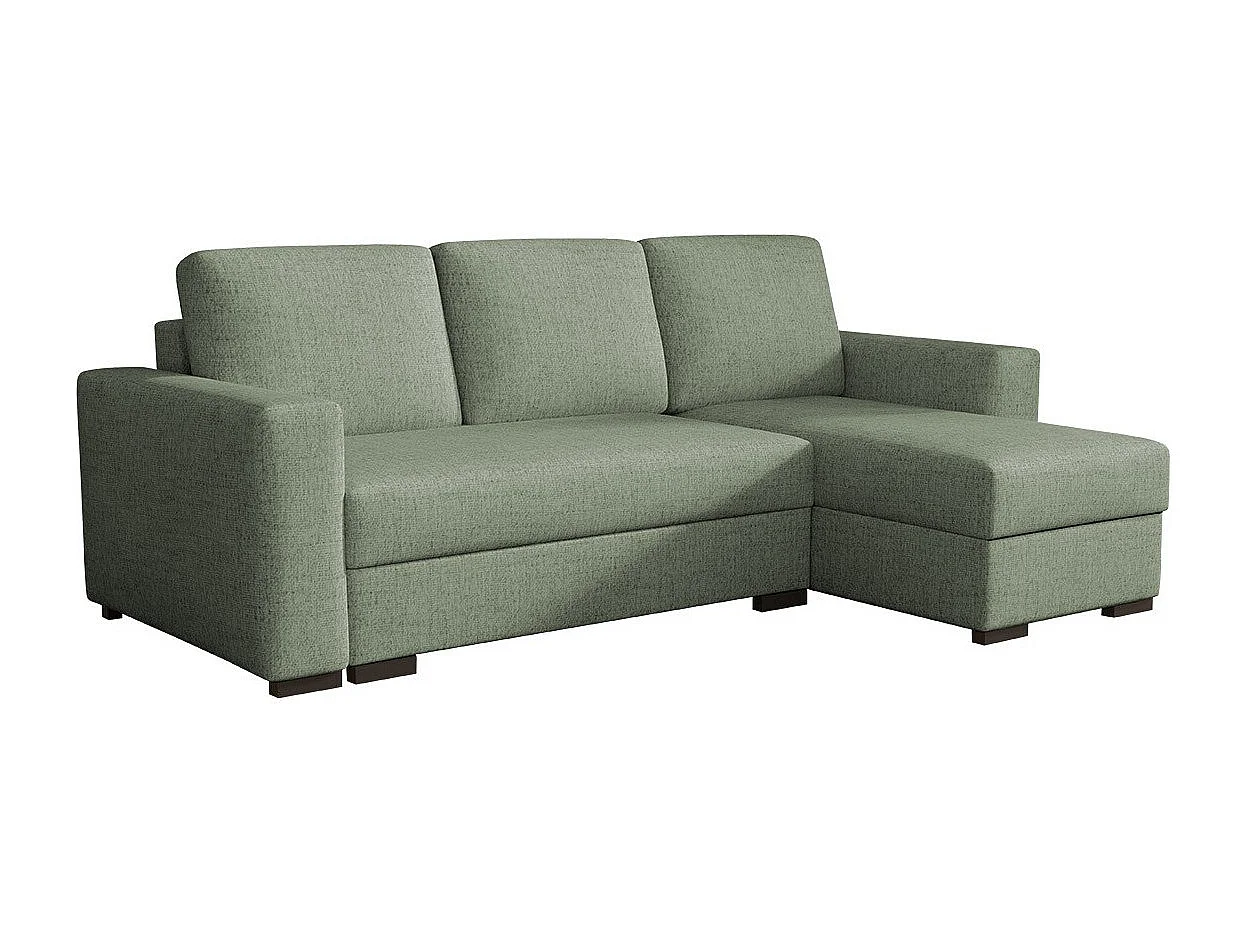 Sofá rinconero Columbus 187, Verde, Función de descanso, Almacenaje, 242x155x88cm