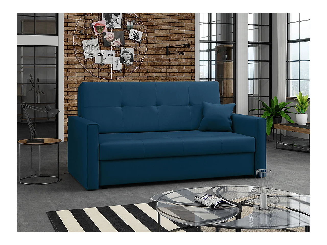 Canapé convertible Columbus 106, Boîte de literie, 85x153x98cm, Mobilier déjà assemblé