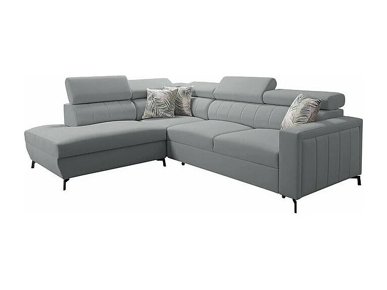 Divano angolare Sarasota 147, Grigio, Con, 275x224x83cm