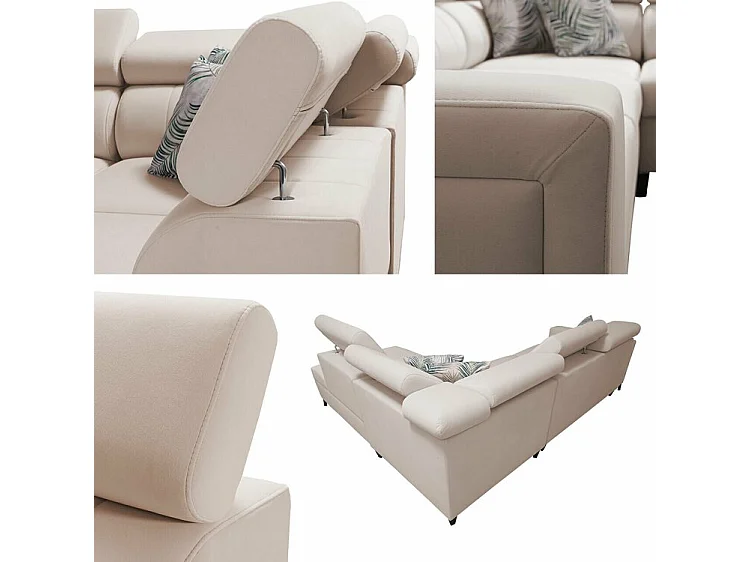 Divano angolare Sarasota 147, Grigio, Con, 275x224x83cm