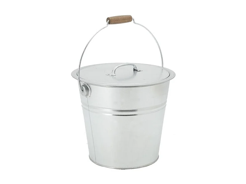 Seau à pellets ou cendres en métal galvanisé Rond 10 Litres