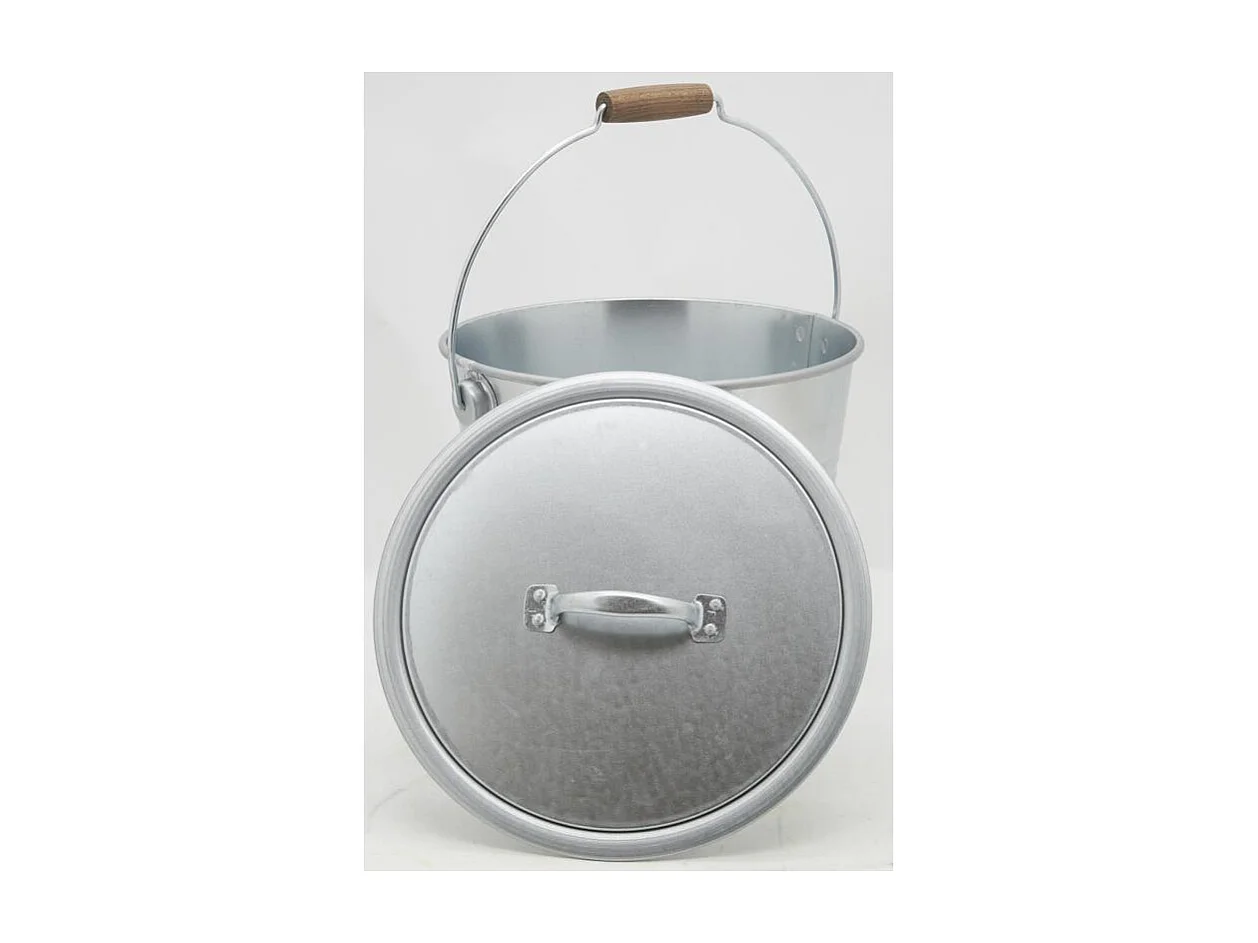 Seau à pellets ou cendres en métal galvanisé Rond 10 Litres