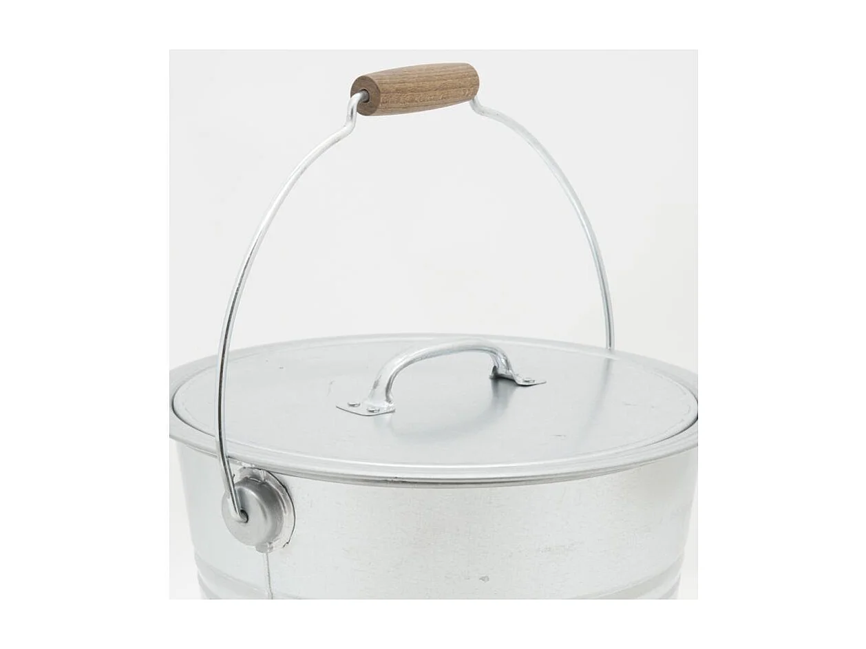 Seau à pellets ou cendres en métal galvanisé Rond 10 Litres