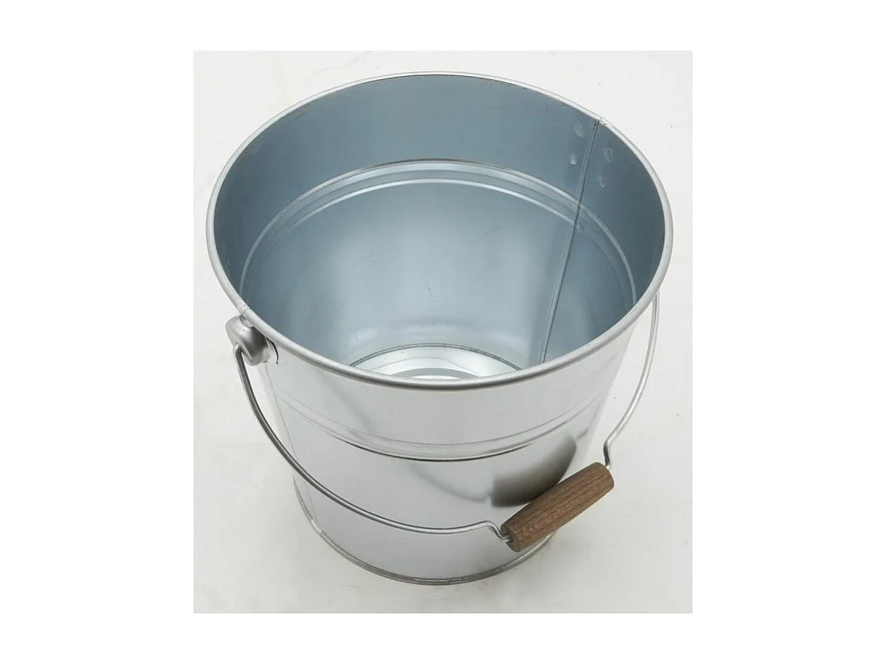 Seau à pellets ou cendres en métal galvanisé Rond 10 Litres