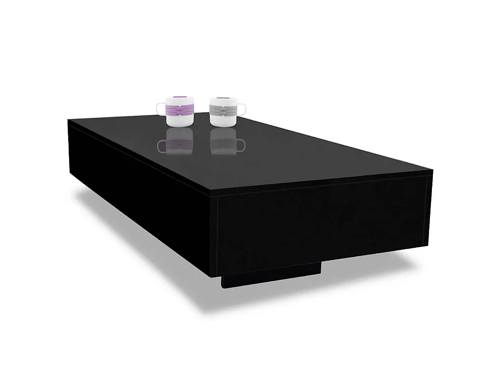 Table basse noir brillant