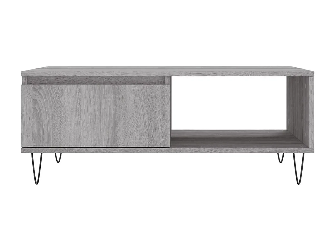 Salontafel 90x60x35 cm bewerkt hout grijs sonoma eikenkleurig
