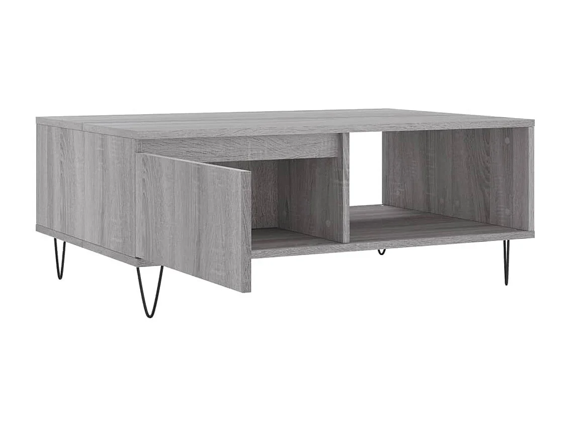 Salontafel 90x60x35 cm bewerkt hout grijs sonoma eikenkleurig