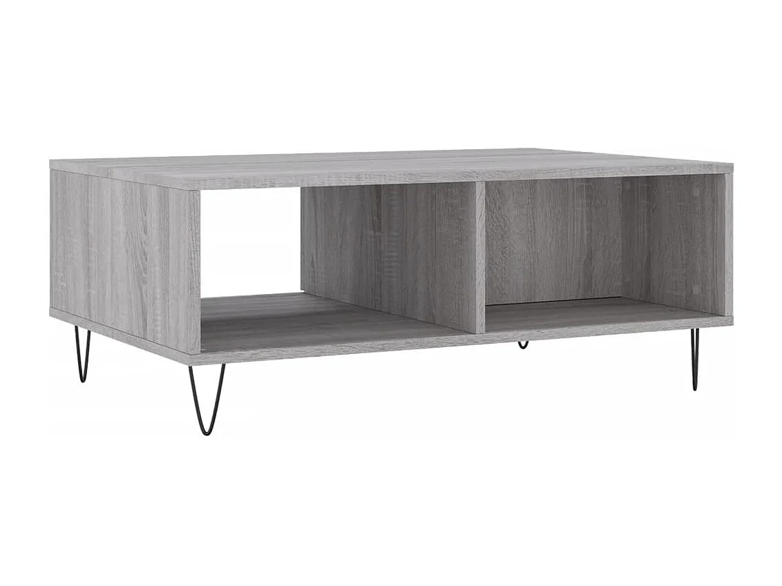 Salontafel 90x60x35 cm bewerkt hout grijs sonoma eikenkleurig