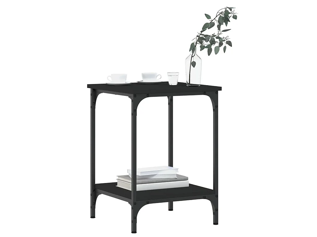 Table basse noir 40x40x55 cm bois d'ingénierie