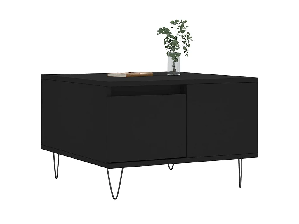 Table basse noir 55x55x36,5 cm bois d'ingénierie