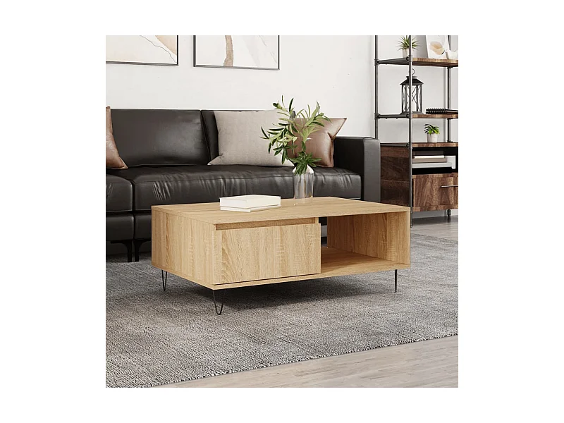 Salontafel 90x60x35 cm bewerkt hout sonoma eikenkleurig