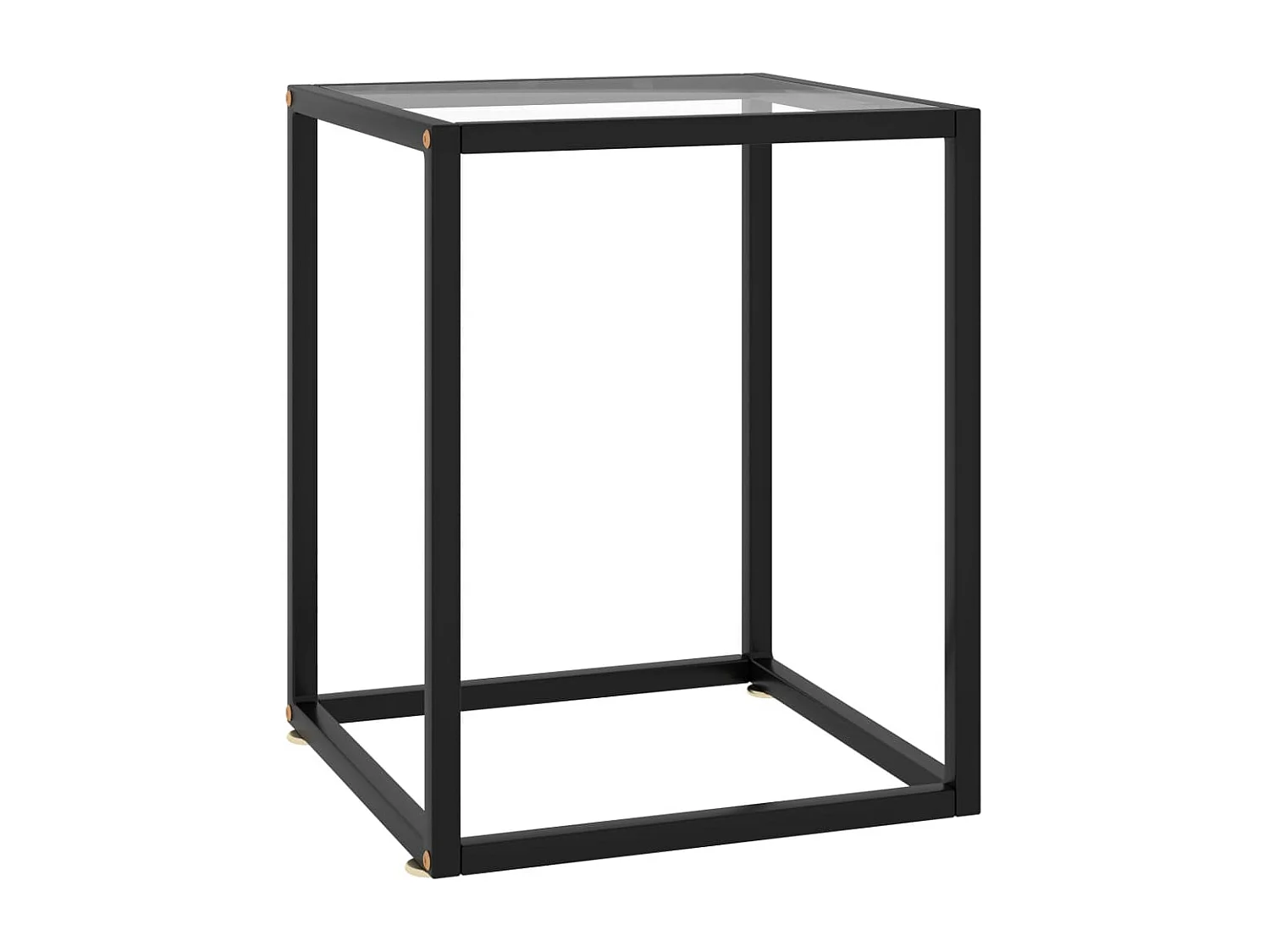 Table basse Noir avec verre trempé 40x40x50 cm
