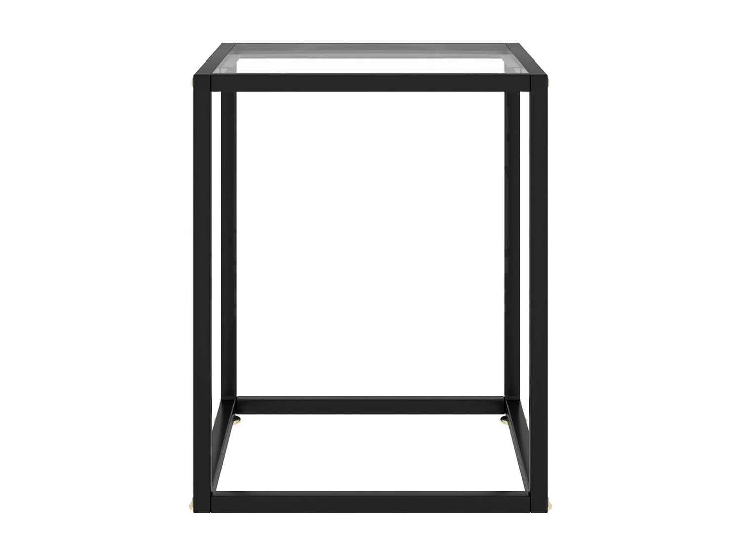 Table basse Noir avec verre trempé 40x40x50 cm