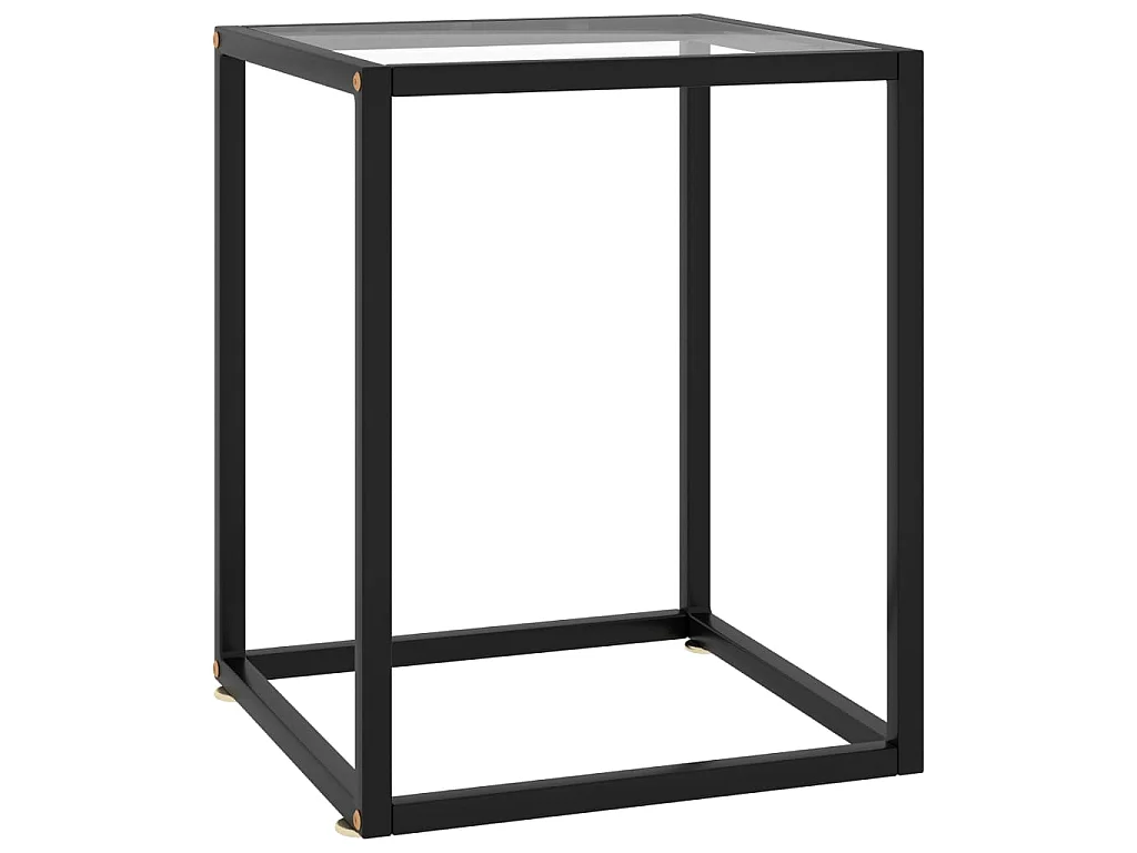 Table basse Noir avec verre trempé 40x40x50 cm