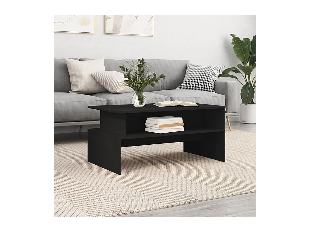 Couchtisch Schwarz 90x55x42,5 cm Holzwerkstoff
