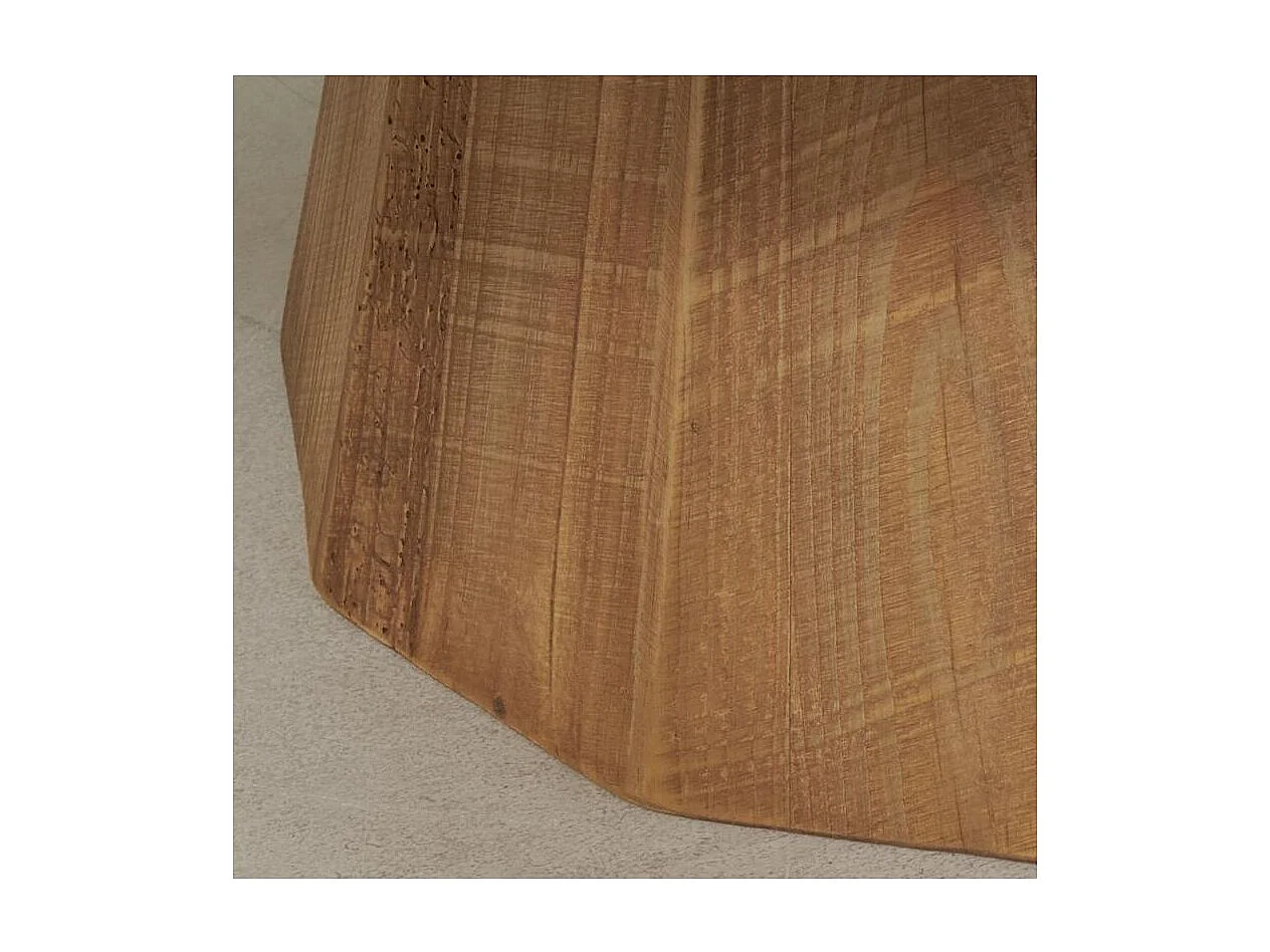 Table basse en pin recyclé naturel et noir REWOOD Grand modèle