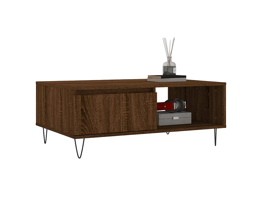 Couchtisch Braun Eichen-Optik 90x60x35 cm Holzwerkstoff