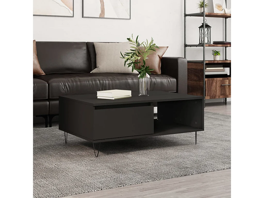 Mesa de centro 90x60x35 cm derivados de madeira preto