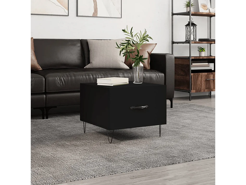 Salontafel 50x50x40 cm bewerkt hout zwart