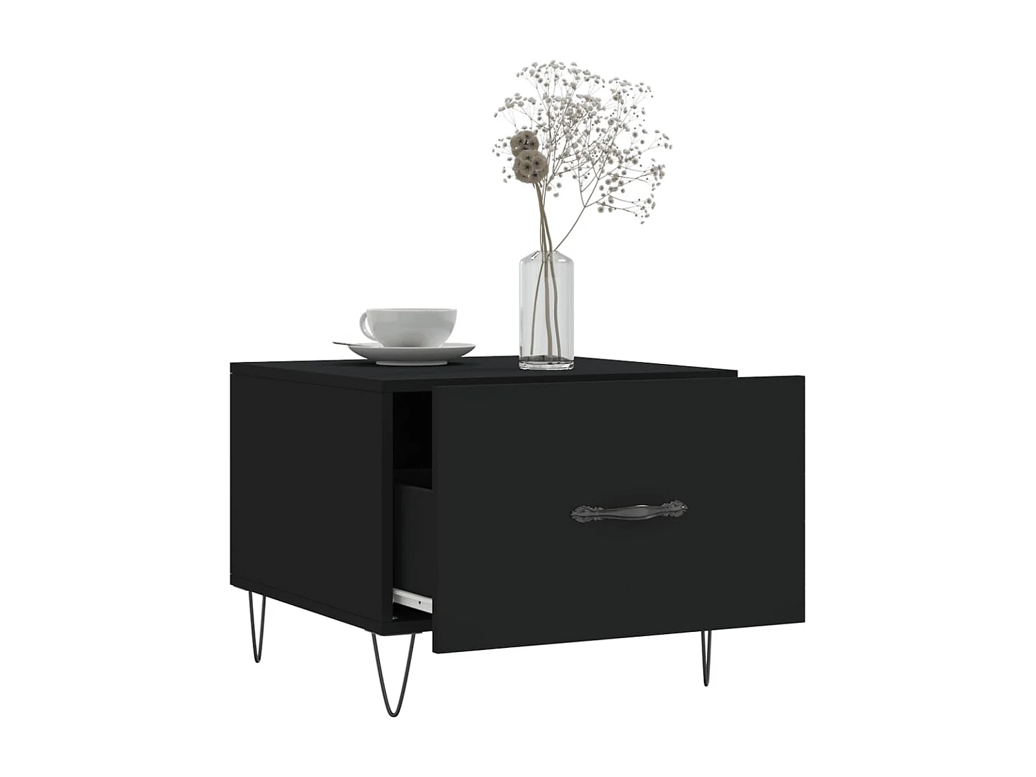Salontafel 50x50x40 cm bewerkt hout zwart