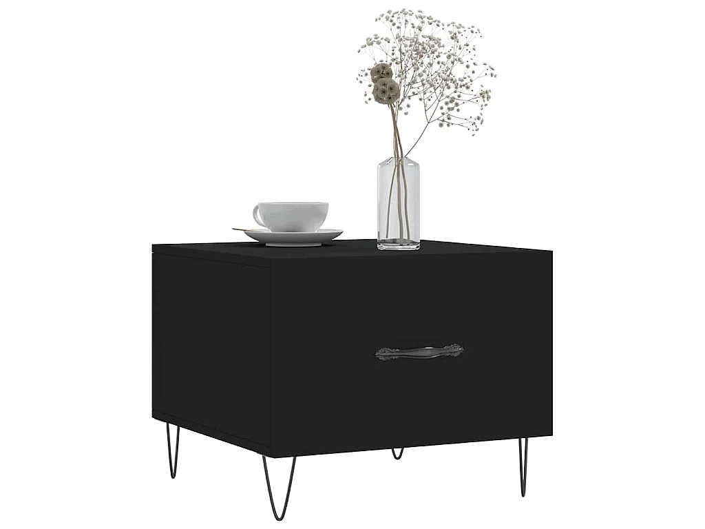 Table basse Noir 50x50x40 cm Bois d'ingénierie