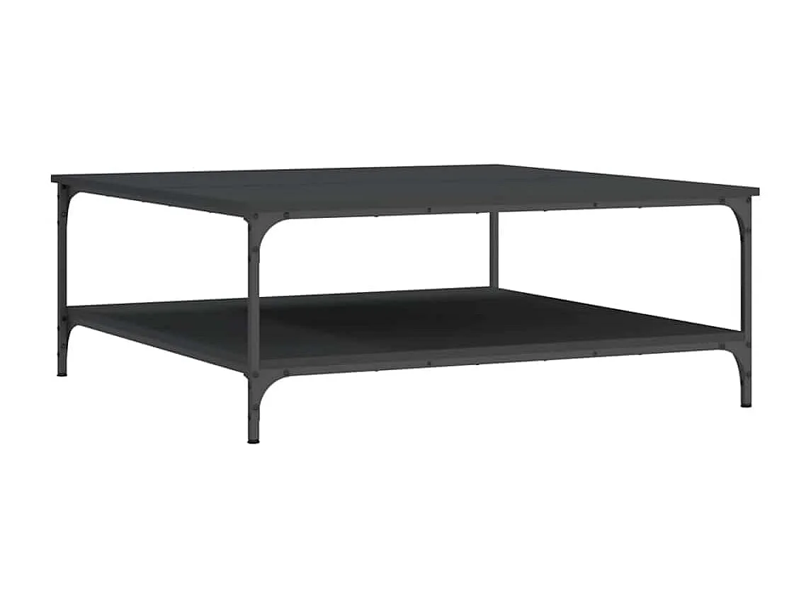 Table basse noir 100x100x40 cm bois d'ingénierie