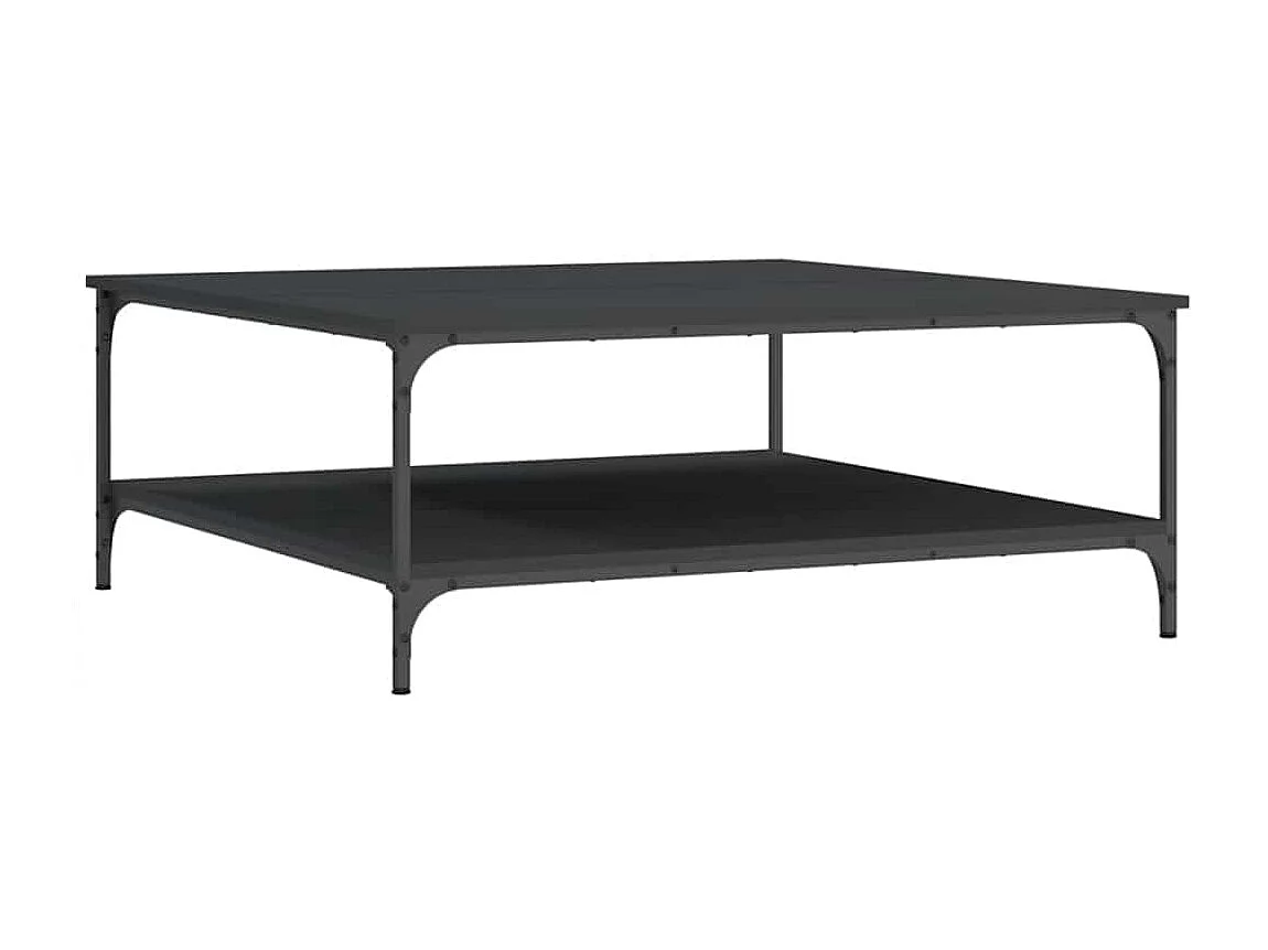 Table basse noir 100x100x40 cm bois d'ingénierie