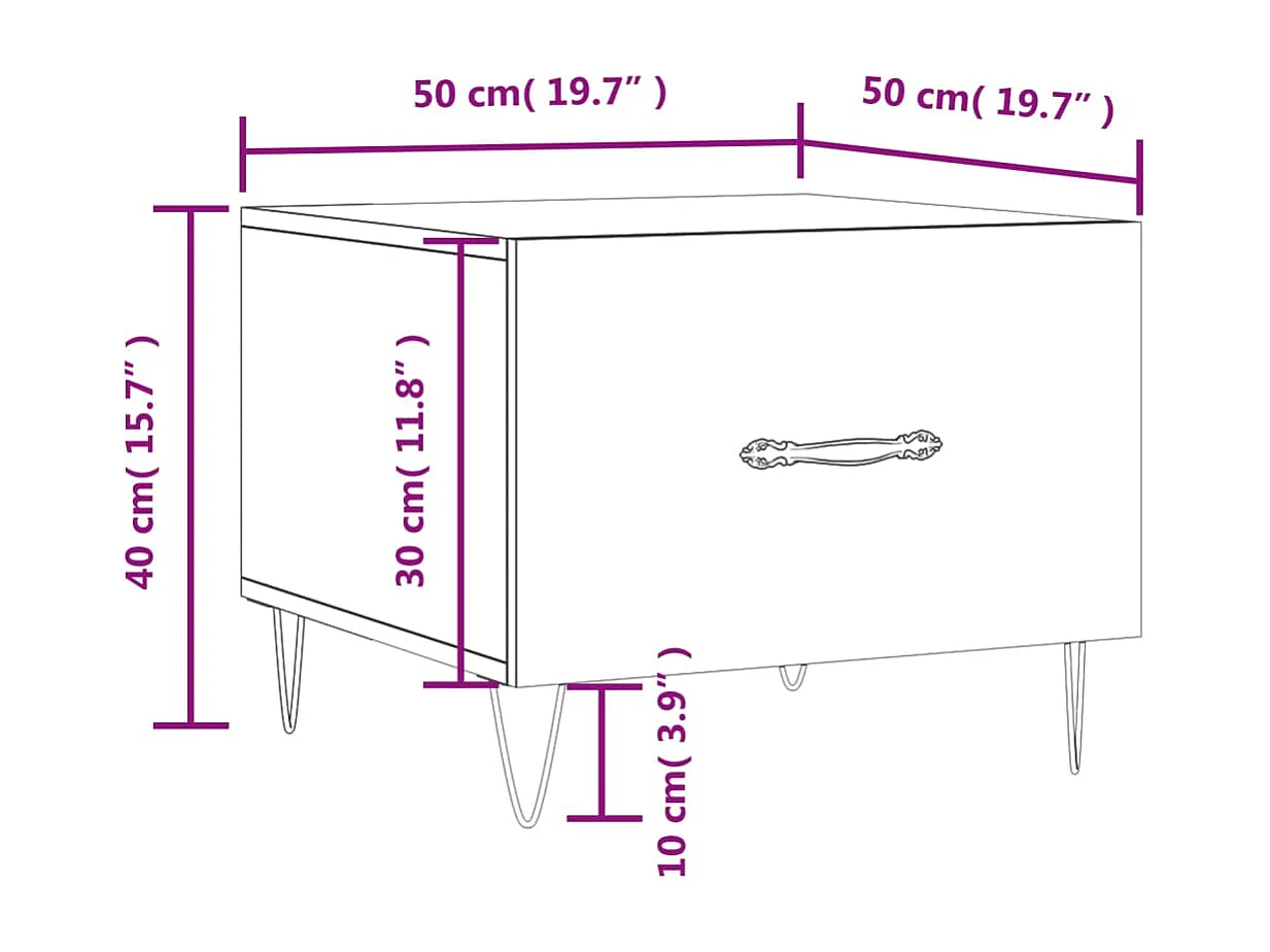 Couchtisch Sonoma-Eiche 50x50x40 cm Holzwerkstoff