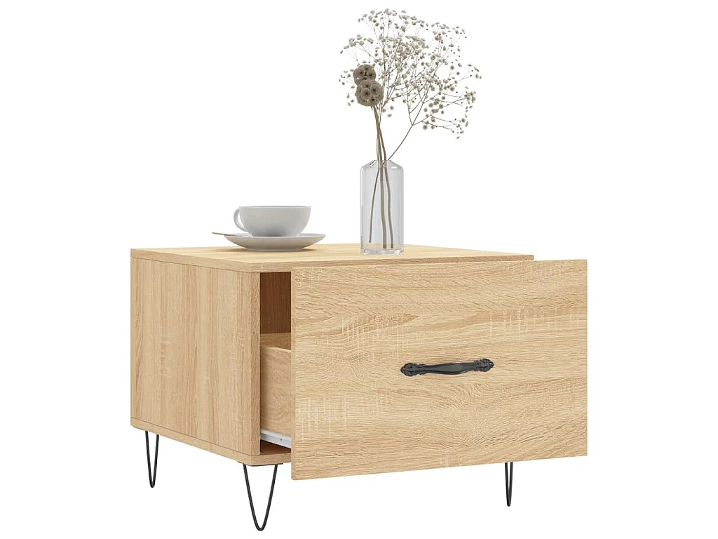 Salontafel 50x50x35 cm bewerkt hout sonoma eikenkleurig