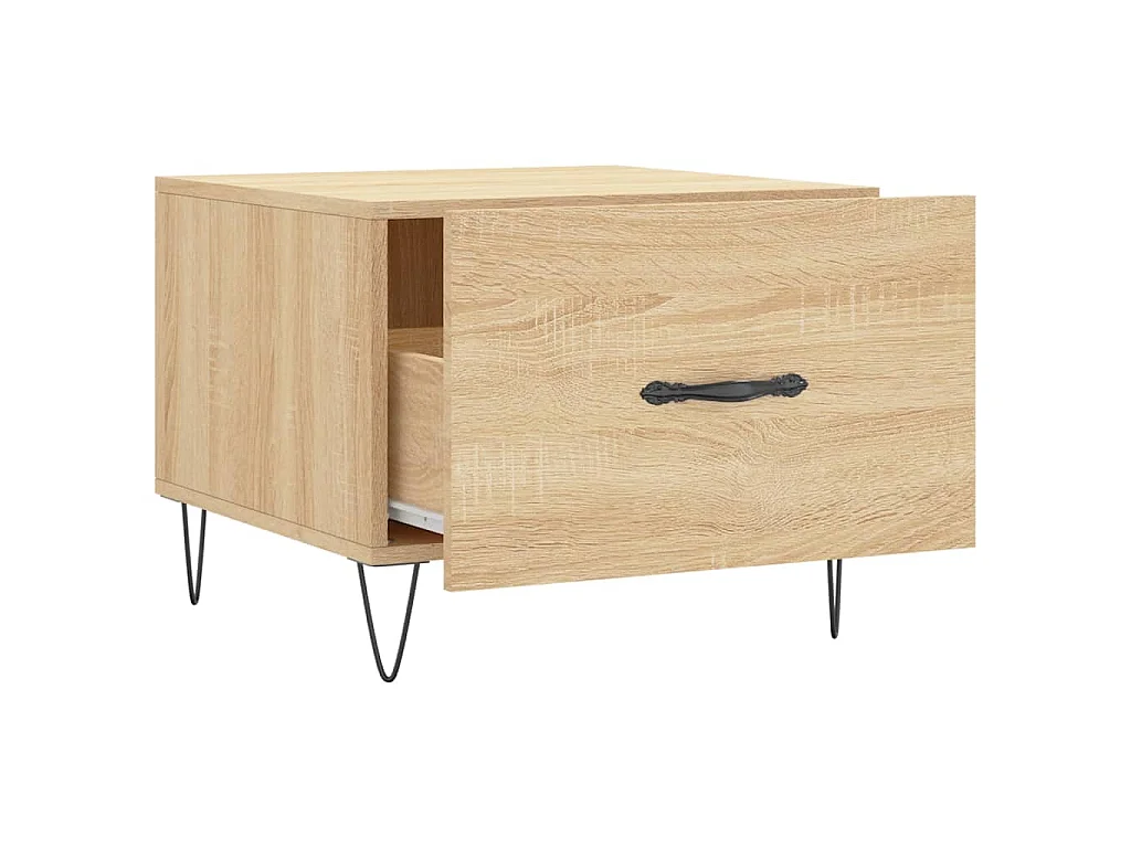 Salontafel 50x50x35 cm bewerkt hout sonoma eikenkleurig