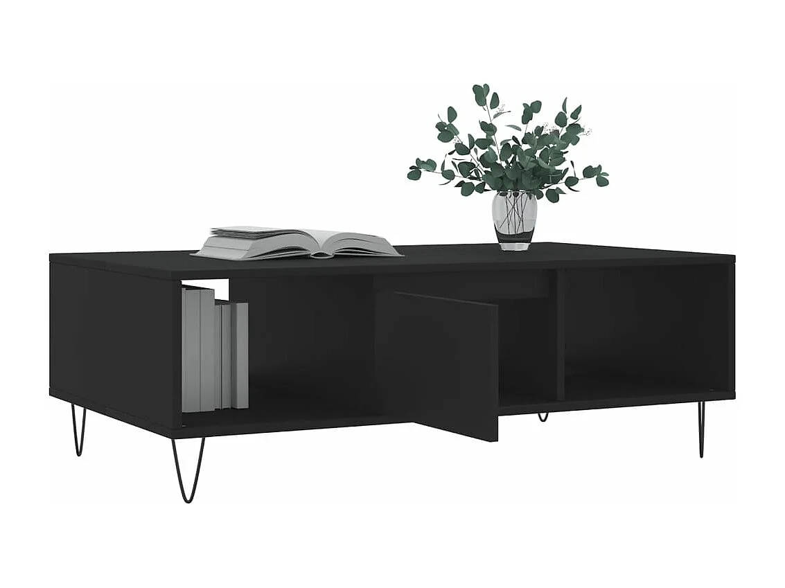 Table basse noir 104x60x35 cm bois d'ingénierie