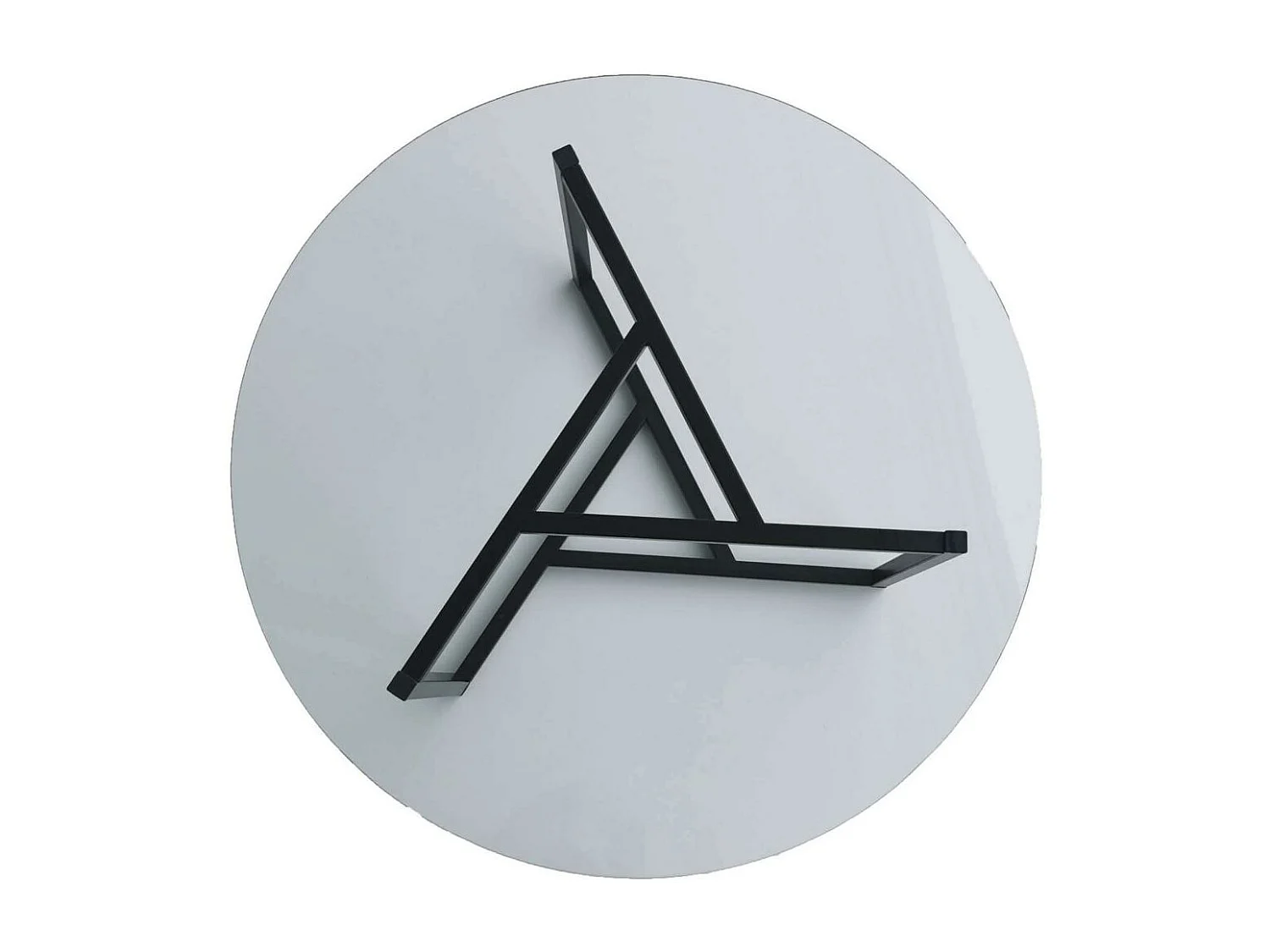 Mesa de café Kailua 1422, Nogal, 42cm, Diámetro: 75, Vidrio templado, Redonda