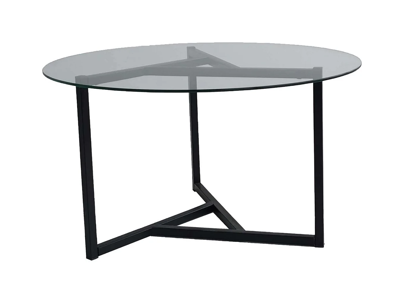 Table basse en verre trempé et métal Trio