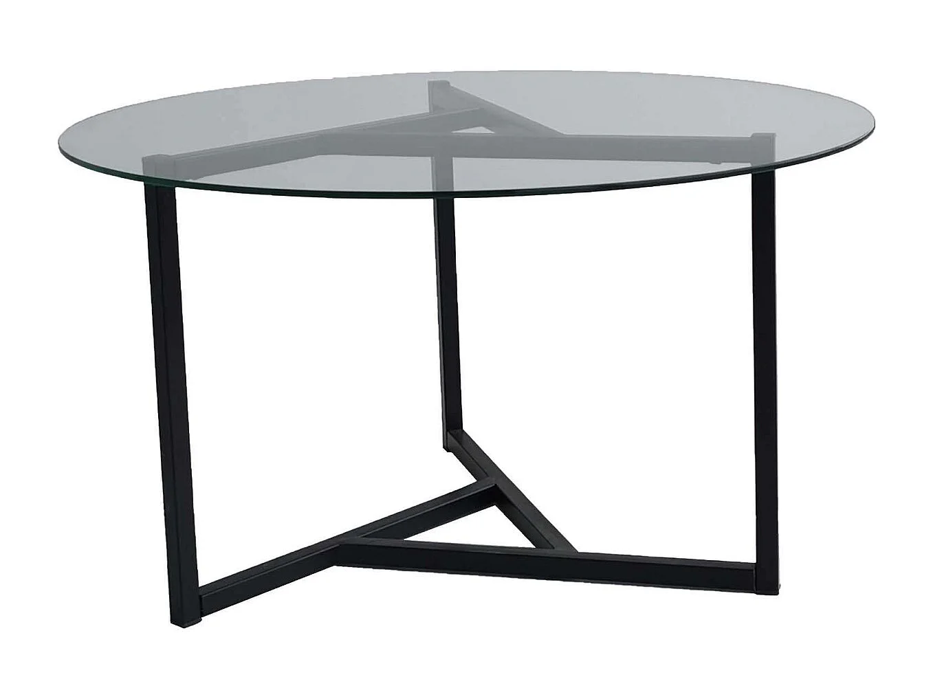 Table basse en verre trempé et métal Trio
