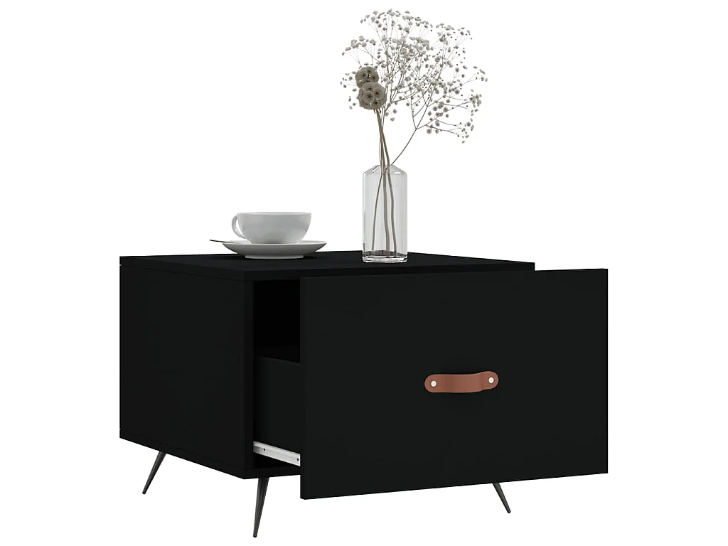 Table basse Noir 50x50x40 cm Bois d'ingénierie