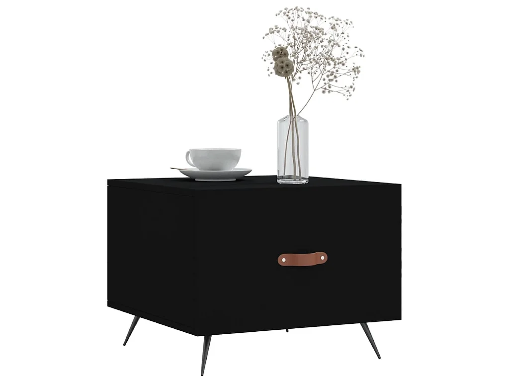 Table basse Noir 50x50x40 cm Bois d'ingénierie