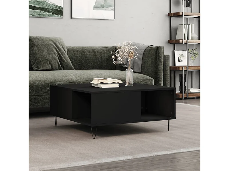 Couchtisch Schwarz 80x80x36,5 cm Holzwerkstoff