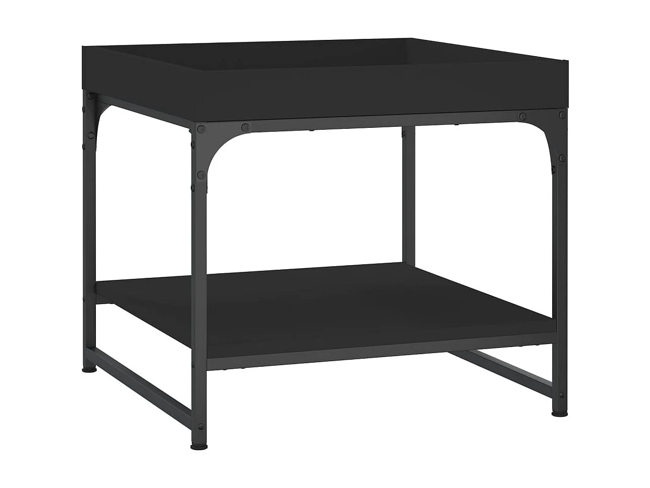 Table basse noir 49,5x49,5x45 cm bois d'ingénierie