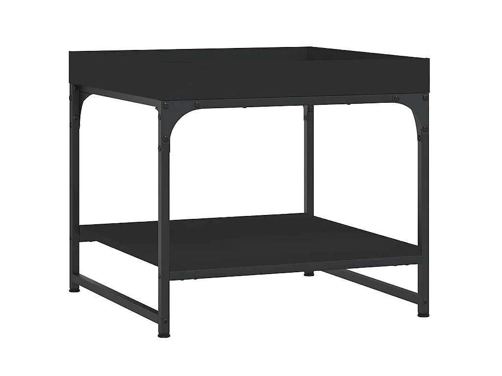 Table basse noir 49,5x49,5x45 cm bois d'ingénierie