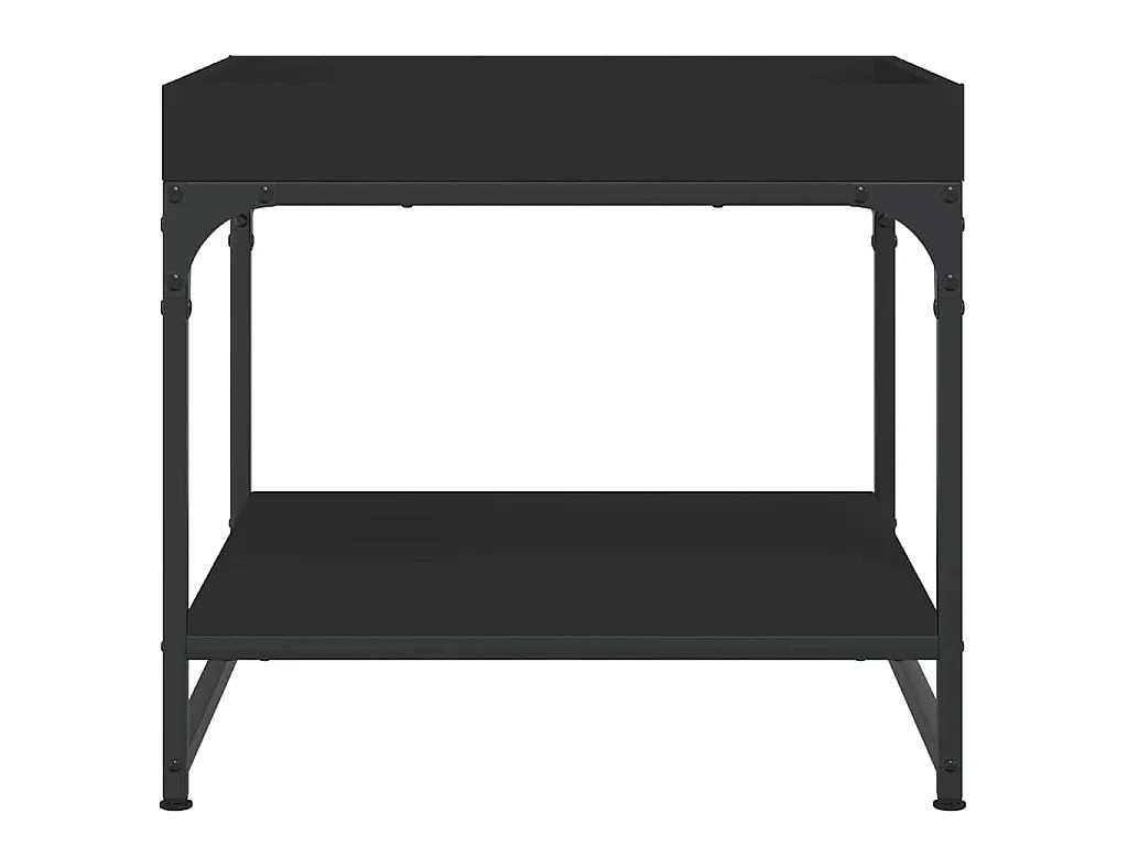 Table basse noir 49,5x49,5x45 cm bois d'ingénierie