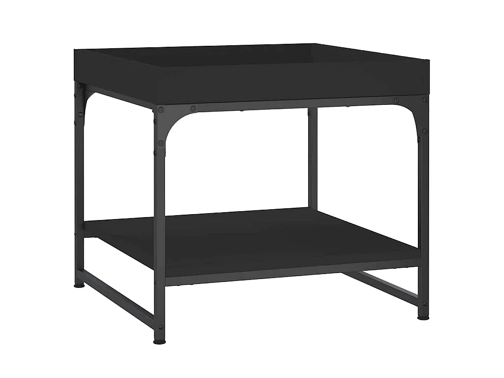 Table basse noir 49,5x49,5x45 cm bois d'ingénierie