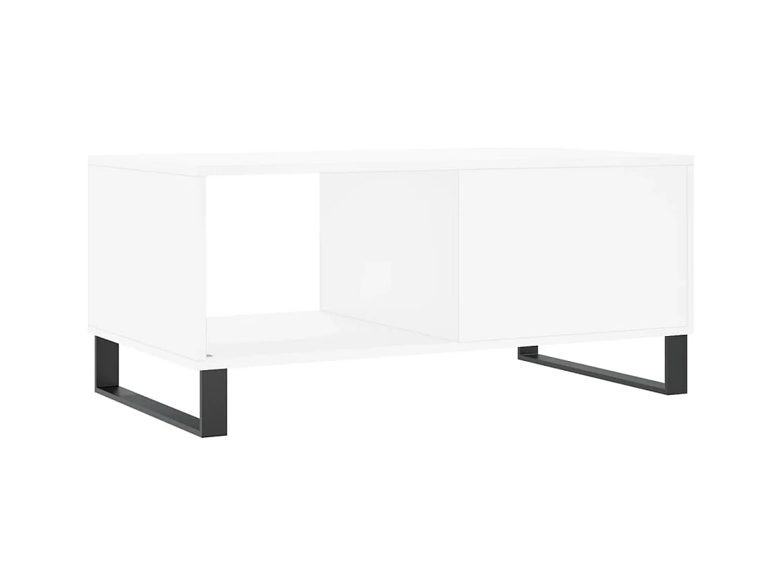 Table basse blanc 90x50x40 cm bois d'ingénierie