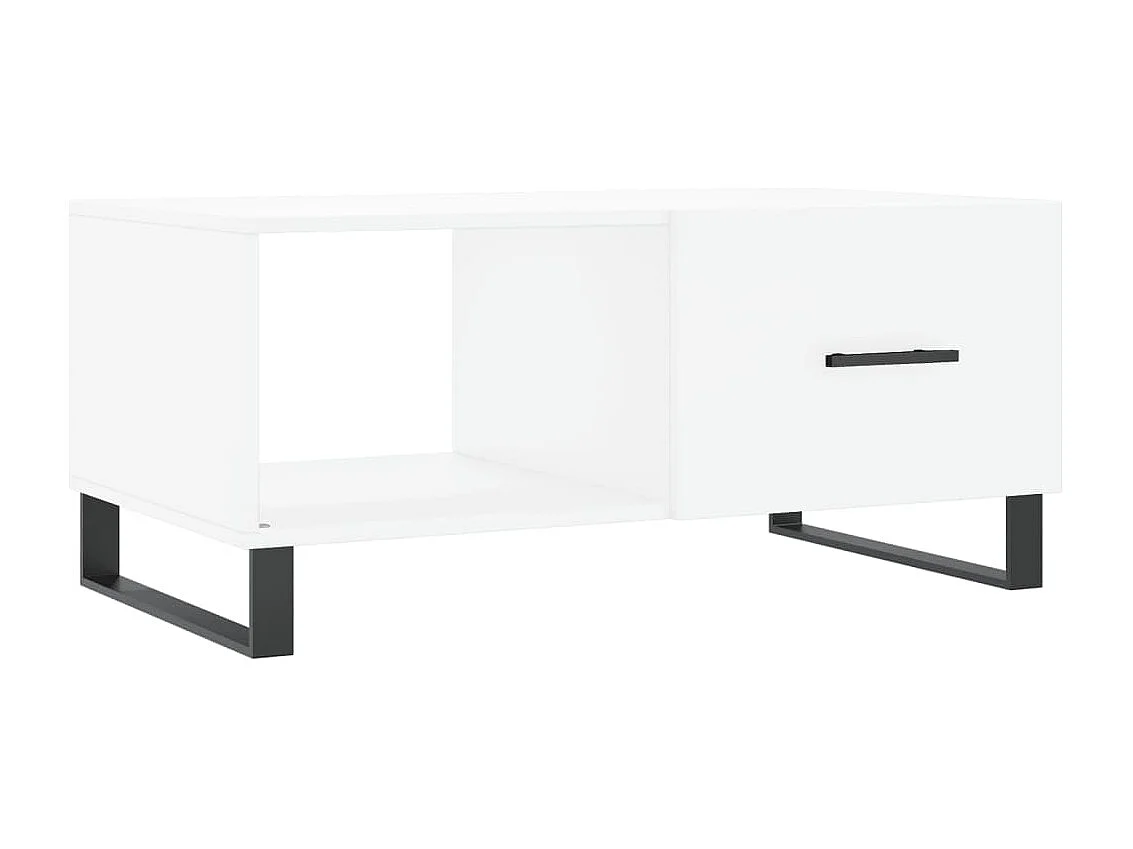 Table basse blanc 90x50x40 cm bois d'ingénierie
