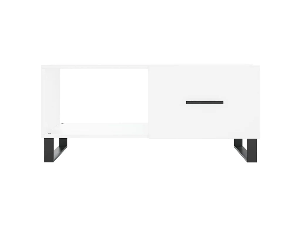 Table basse blanc 90x50x40 cm bois d'ingénierie